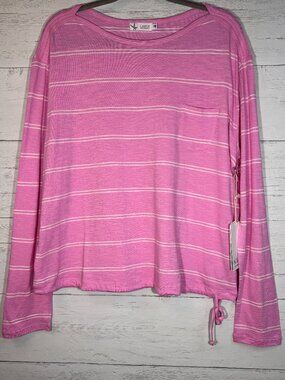 Carve Designs Lorena Top in Light Fuchsia Stripe